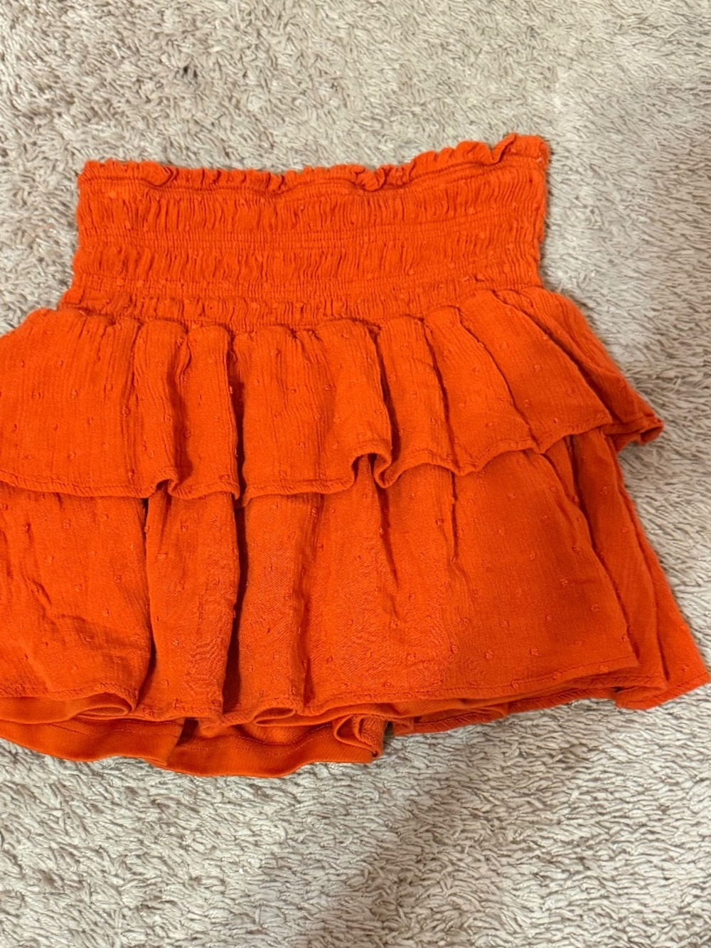 Altar'd State BOHO Cambria Skirt with flirty ruffle hem XXS Red Orange Color